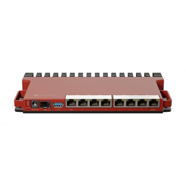MikroTik, L009UiGS with dual core 800MHz CPU, 512MB RAM, 8 x Gbit LAN, 1 x 2.5 Gbit SFP port, USB, desktop/1U rackmount case, PSU, K-79 rackmount kit, RouterOS L5 [L009UiGS-RM]