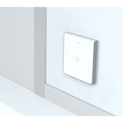 Ubiquiti - U6-Enterprise-IW - Wall-Plate Tri-Band Wi-Fi 6E Access Point, 1x Data-in: GbE RJ45 port, 4x Data-out: GbE RJ45 ports, 573.5 Mbps at 2.4GHz (2x2) + 4800 Mbps at 5GHz (4x4) + 4800 Mbps at 6GH [U6-Enterprise-IW]