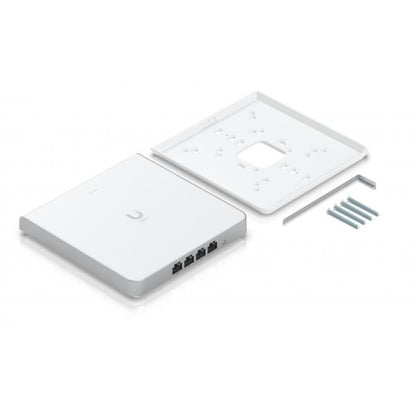 Ubiquiti - U6-Enterprise-IW - Wall-Plate Tri-Band Wi-Fi 6E Access Point, 1x Data-in: GbE RJ45 port, 4x Data-out: GbE RJ45 ports, 573.5 Mbps at 2.4GHz (2x2) + 4800 Mbps at 5GHz (4x4) + 4800 Mbps at 6GH [U6-Enterprise-IW]