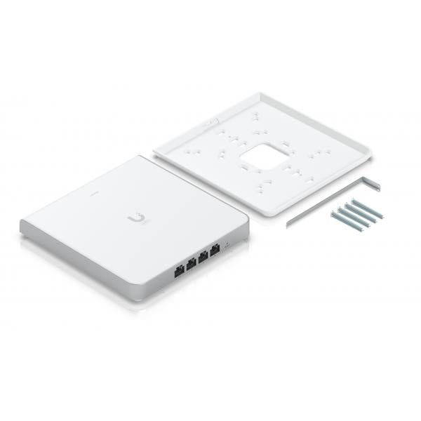 Ubiquiti - U6-Enterprise-IW - Wall-Plate Tri-Band Wi-Fi 6E Access Point, 1x Data-in: GbE RJ45 port, 4x Data-out: GbE RJ45 ports, 573.5 Mbps at 2.4GHz (2x2) + 4800 Mbps at 5GHz (4x4) + 4800 Mbps at 6GH [U6-Enterprise-IW]