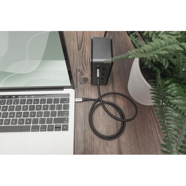 Digitus USB 4 Connection Cable - Type-C to Type-C - Al -Housing PP Braid - 8K@30Hz - PD 3.0 - 20Gbits/s - 3m - 100W - Black [DB-300443-030-S]