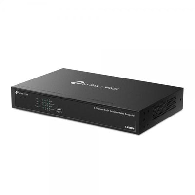 TP-Link - VIGI NVR1008H-8P - 8 Channel PoE+ Network Video Recorder, 8x 10/100 Mbps PoE+ Ports, PoE Powe 53W, 802.3 af/at,1x SATA Interface (up to 10 TB), 2x USB 2.0, 53.5V DC/1.31A, 1x VGA port & 1x H [VIGINVR1008H-8P]