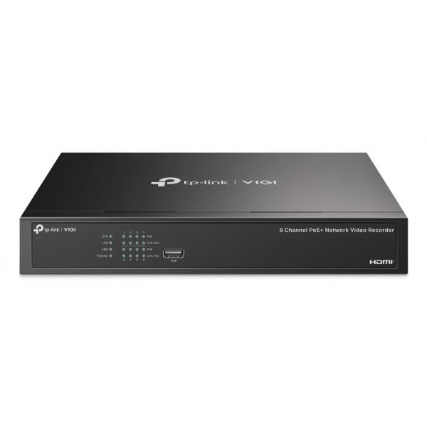 TP-Link - VIGI NVR1008H-8P - 8 Channel PoE+ Network Video Recorder, 8x 10/100 Mbps PoE+ Ports, PoE Powe 53W, 802.3 af/at,1x SATA Interface (up to 10 TB), 2x USB 2.0, 53.5V DC/1.31A, 1x VGA port & 1x H [VIGINVR1008H-8P]