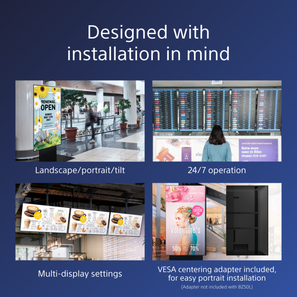 Sony BZ40L-Series - 85 inch Digital Signage - 4K UHD 3840x2160 - Android 24/7 [FW-85BZ40L]