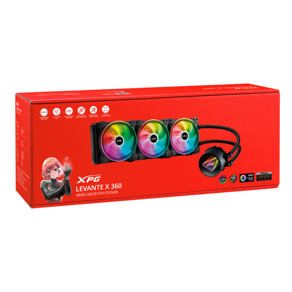 ADATA XPG DISSIPATORE CPU ACQUA LEVANTE X 360 ARGB BLACK RGB MIRROR PUMP HEAD [ADLEVANTEX360BKCWW]