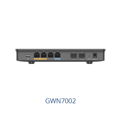 Grandstream GWN7002 - Wired Router, 2x SFP, 4x GbE WAN/LAN, 1x PoE-In, 2x PoE-Out, 2.2Gbps NAT routing, 60K NAT sessions, VPN (530Mbps), DPI, SDN, cloud provisioning, integrated GWN local master, USB [GWN7002]