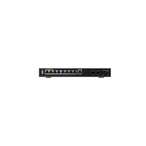 Grandstream GWN7003 - Wired Router, 2x SFP, 9x GbE WAN/LAN, 1x PoE-In, 2x PoE-Out, 2.2Gbps NAT routing, 60K NAT sessions, VPN (530Mbps), DPI, SDN, cloud provisioning, integrated GWN local master, USB [GWN7003]