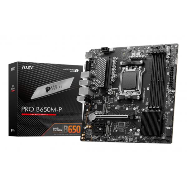 MSI MB AMD B650, B650M-P, AM5, 4DDR5, 1PCI-Ex16,2PCI-Ex1,2M.2,4SATA3,3USB3.2 Gen2(2A+1C),4USB3.2 Gen [PRO B650M-P]