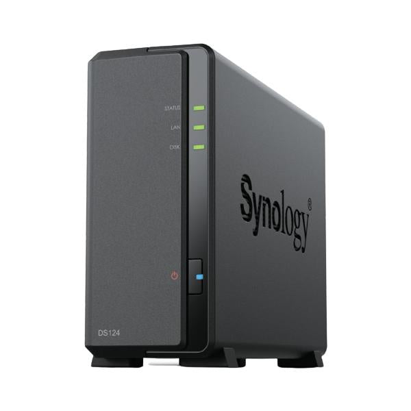 SYNOLOGY NAS TOWER 1BAY 2.5"/3.5" SSD/HDD SATA MAX 12TB, CPU quad-core Realtek RTD1619B RAM 1 GB DDR [DS124]