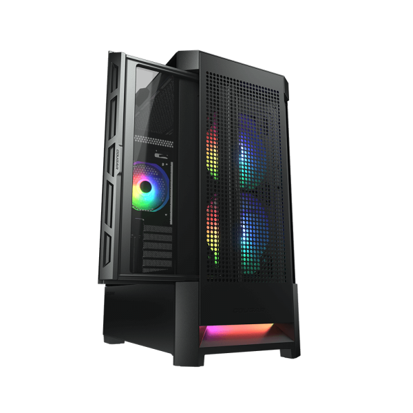 COUGAR CASE MID TOWER AIRFACE RGB BLK 2*140+120mm FAN + CTRL [CGR-5ZD1B-AIR-RGB]