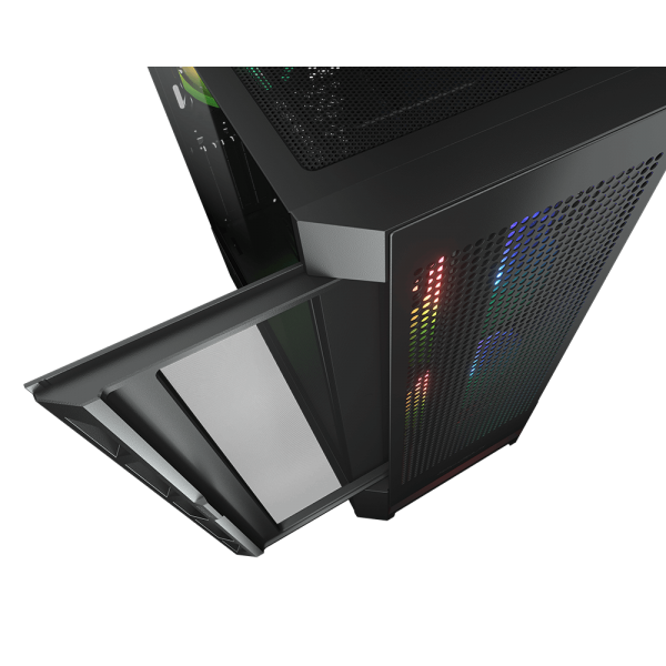 COUGAR CASE MID TOWER AIRFACE RGB BLK 2*140+120mm FAN + CTRL [CGR-5ZD1B-AIR-RGB]