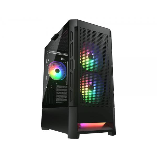 COUGAR CASE MID TOWER AIRFACE RGB BLK 2*140+120mm FAN + CTRL [CGR-5ZD1B-AIR-RGB]
