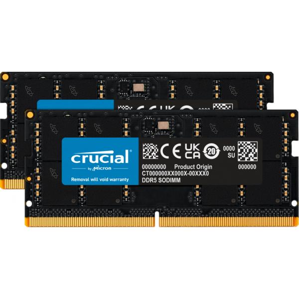 Crucial CT2K32G56C46S5 memoria 64 GB 2 x 32 GB DDR5 262-pin SO-DIMM [CT2K32G56C46S5]