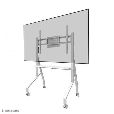 Neomounts MOVE Go TV trolley - 55-86inch - Max 76 kg - Manual 106-136 cm - VESA 100x100-900x600 - incl. hardware shelf - White [FL50-525WH1]