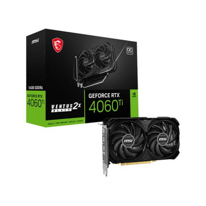 MSI VGA GEFORCE RTX 4060 TI, RTX 4060 Ti VENTUS 2X BLACK 16G OC, 16GB GDDR6, DP*3/HDMI, ATX, DUAL FA [RTX 4060 TI V 2XBL16]