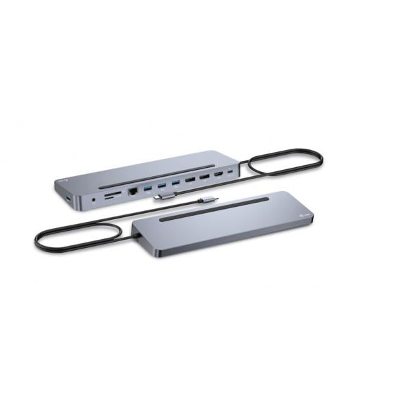 i-tec USB-C Metal Ergonomic 3x 4K Display Docking Station with Power Delivery 100 W + Universal Charger 100 W [C31FLAT2PDPRO100W]