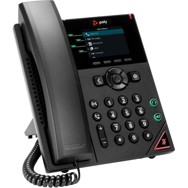 Hp Poly VVX 250 4-Line IP Phone and PoE-enabled [89B62AA#AC3]