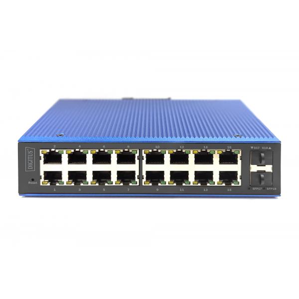 Digitus Industrial 16+2 Port - L2 managed Gigabit Ethernet Switch - 16x GE RJ45 + 2 SFP Port [DN-651158]