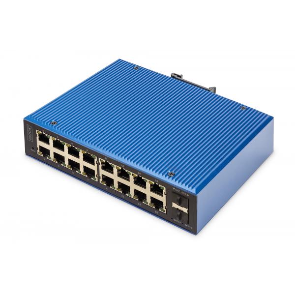 Digitus Industrial 16+2 Port - L2 managed Gigabit Ethernet Switch - 16x GE RJ45 + 2 SFP Port [DN-651158]