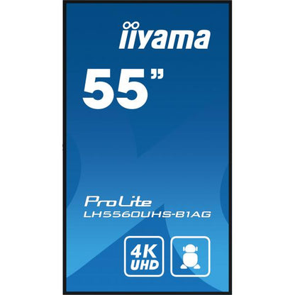 iiyama PROLITE Pannello A digitale 139,7 cm (55") LED Wi-Fi 500 cd/m 4K Ultra HD Nero Processore integrato Android 11 24/7 [LH5560UHS-B1AG]