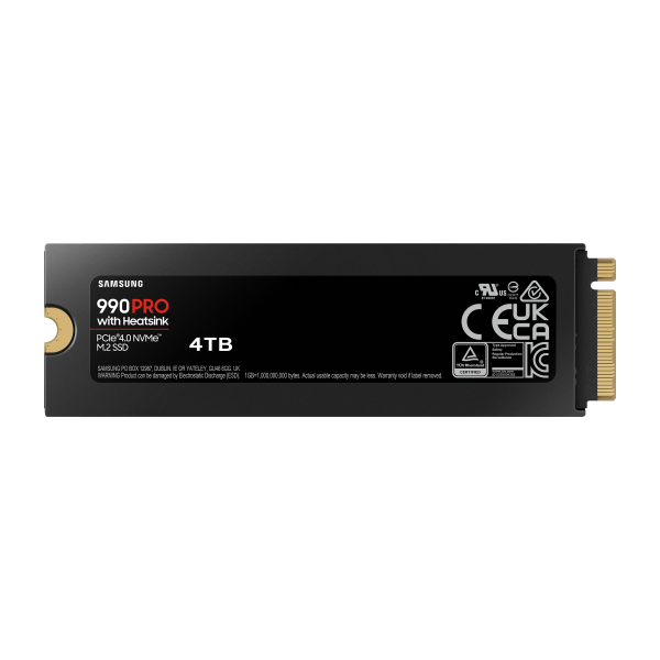 Samsung 990 PRO Heatsink PCIe 4.0 NVMe M.2 SSD 4TB [MZ-V9P4T0CW]