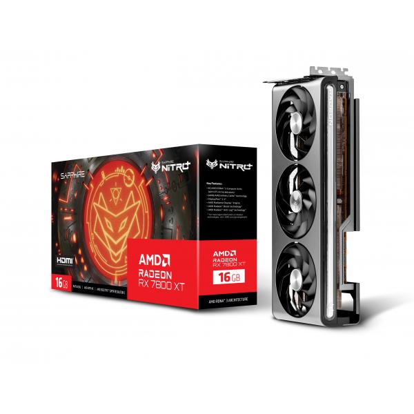 SAPPHIRE VGA RADEON RX 7800 XT, NITRO+ RX 7800 XT GAMING OC, 16GB GDDR6, DUAL HDMI / DUAL DP [11330-01-20G]