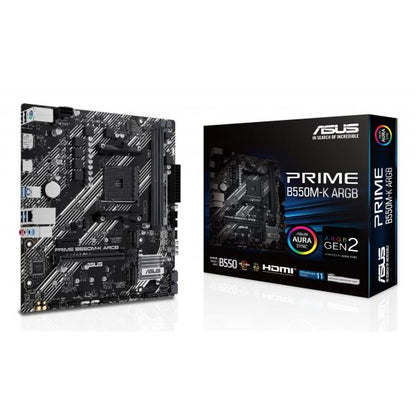 ASUS MB AMD B550 GAMING, PRIME B550M-K ARGB, AM4 2DDR4, DP/HDMI, GLAN, DUAL M2, MATX, RGB, 90MB1GC0- [PRIME B550M-K ARGB]