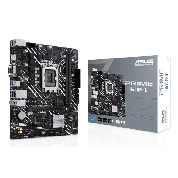 ASUS MB H610, PRIME H610M-D, LGA 1700, 2DDR5, M.2, HDMI/VGA/COM, 4SATA, 90MB1G80-M0EAY0 , 90MB1G80-M0EAY0 [PRIME H610M-D]