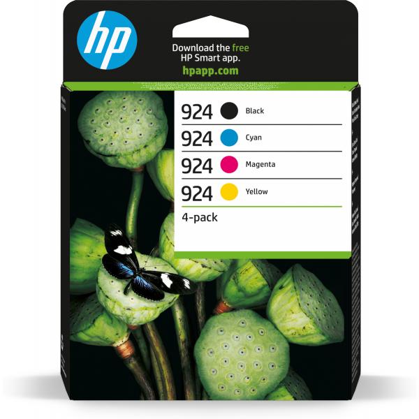 HP CART INK MULTICOLOR CMYK 924 NERO, CIANO, MAGENTA, GIALLO [6C3Z1NE]