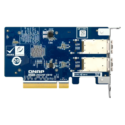 QNAP QXG-25G2SF-E810 scheda di rete e adattatore Interno Fibra 25000 Mbit/s [QXG-25G2SF-E810]