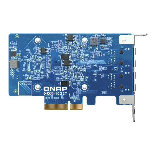 Qnap - Dual-port BASET 10GbE network expansion card- low-profile form factor- PCIe Gen3 x4- Aquantia AQC107 [QXG-10G2T]