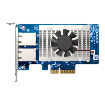 Qnap - Dual-port BASET 10GbE network expansion card- low-profile form factor- PCIe Gen3 x4- Aquantia AQC107 [QXG-10G2T]