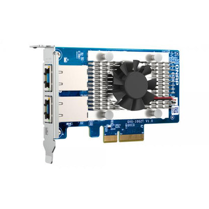 Qnap - Dual-port BASET 10GbE network expansion card- low-profile form factor- PCIe Gen3 x4- Aquantia AQC107 [QXG-10G2T]