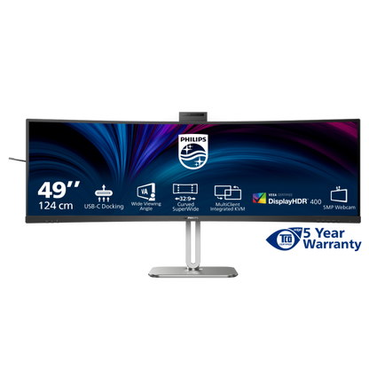 MONITOR CURVO PHILIPS 49 LED VA 32:9 4K UHD 4MS 450 CDM, REG. DE ALTURA, DOCK USB-C, WEBCAM, DP/HDMI [49B2U5900CH]