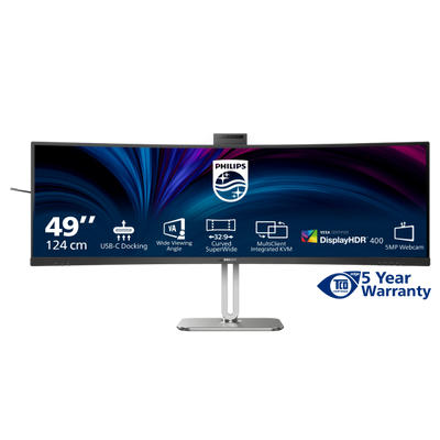 PHILIPS MONITOR CURVO 49 LED VA 32:9 4K UHD 4MS 450 CDM, REG ALTEZZA, USB-C DOCK, WEBCAM, DP/HDMI [49B2U5900CH]