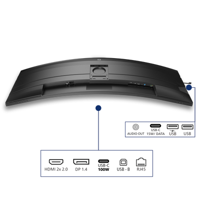 Philips 5000 Series - 49 inch - Curved - Dual Quad HD VA LED Monitor - 5120x1440 - HAS / RJ45 / USB-C / Webcam [49B2U5900CH/00]