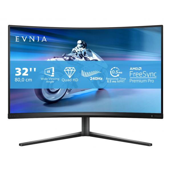 PHILIPS MONITOR GAMING CURVO 32 LED VA 16:9 QHD 0.5MS 500 CDM 240HZ USB-C ALTEZZA DP/HDMI [32M2C5500W]