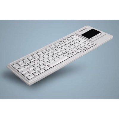 Cherry Industry 4.0 Compact Ultraflat Touchpad Keyboard - Corded - AZERTY - Light Grey [AK-4400-GU-W/BE]