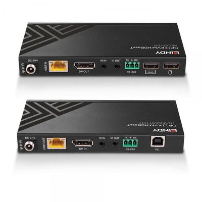 LINDY No. 39385 - Extender HDBaseT Cat.6 KVM DisplayPort 1.2, USB, IR & RS-232, 150m [LIN-39385]