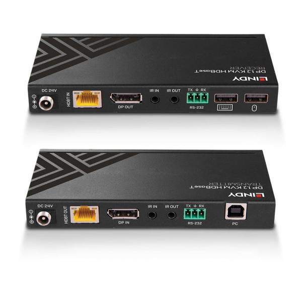 LINDY No. 39385 - Extender HDBaseT Cat.6 KVM DisplayPort 1.2, USB, IR & RS-232, 150m [LIN-39385]