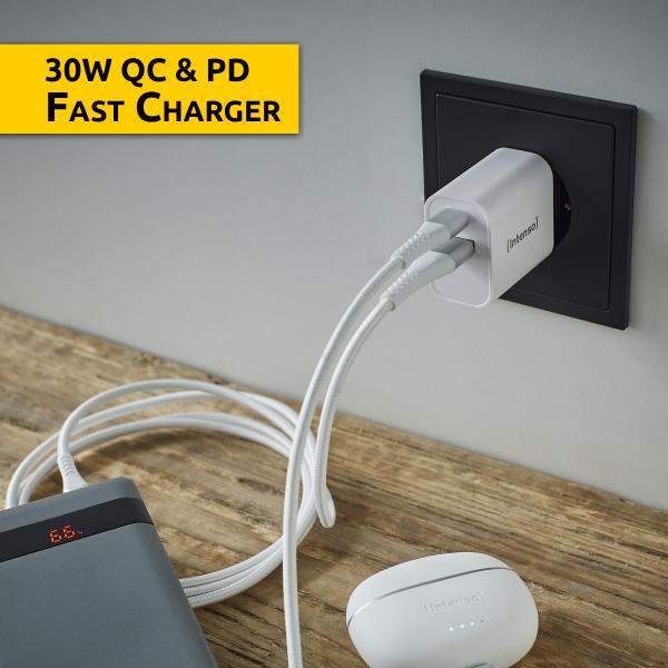 INTENSO ALIMENTATORE FAST 30W 2 ENTRATE USB A + USB C [7803012]