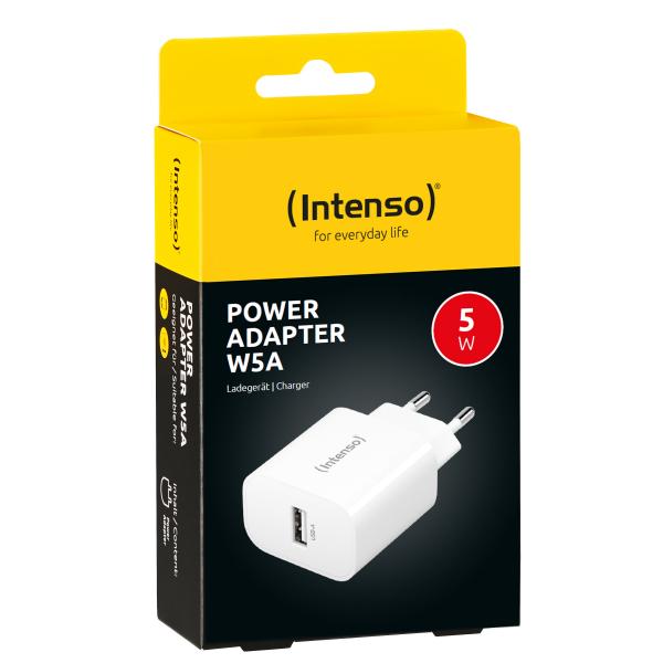 INTENSO ALIMENTATORE 5W 1 ENTRATA USB A BIANCO [7800512]