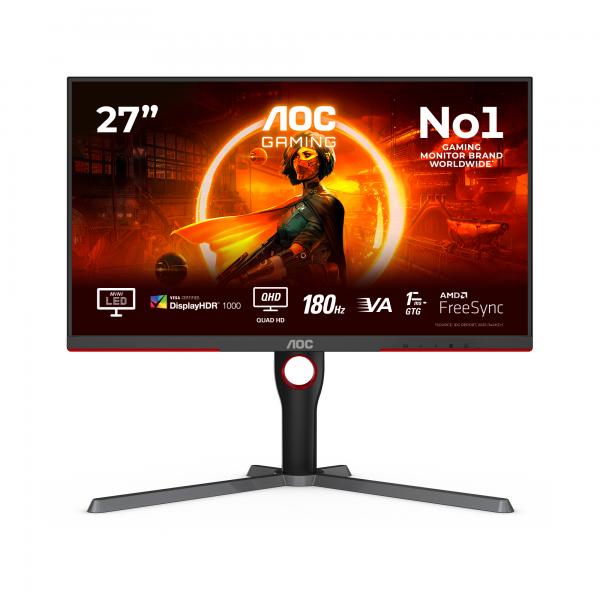 AOC MONITOR GAMING 27 LED VA 16:9 5MS 700CDM 180 HZ PIVOT HDMI/DP [Q27G3XMN/BK]
