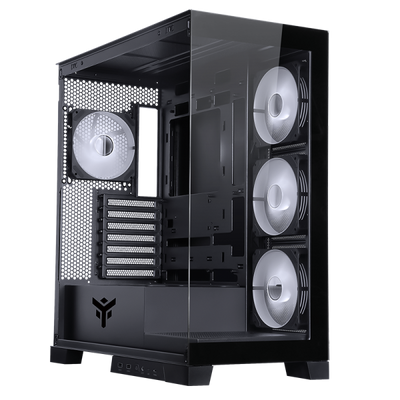 ITEK CASE SHOWBUI 45B - GAMING TOWER, ATX, 4X12CM ARGB FAN, 2XUSB3, TYPE-C, SIDE FRONT PANEL TE [ITGCASB45B]