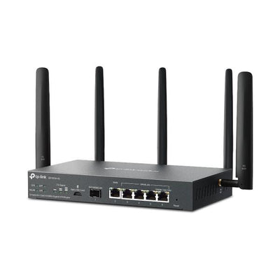 TP-Link - ER706W-4G - Omada 4G+ Cat6 AX3000 Gigabit VPN Router, 1x Gigabit SFP WAN/LAN Port, 1x Gigabit RJ45 WAN Port, 4x Gigabit WAN/LAN RJ45 Ports, 1 Nano SIM slot (4G+ Cat6), 574Mbps at 2.4 GHz + 2 [ER706W-4G]