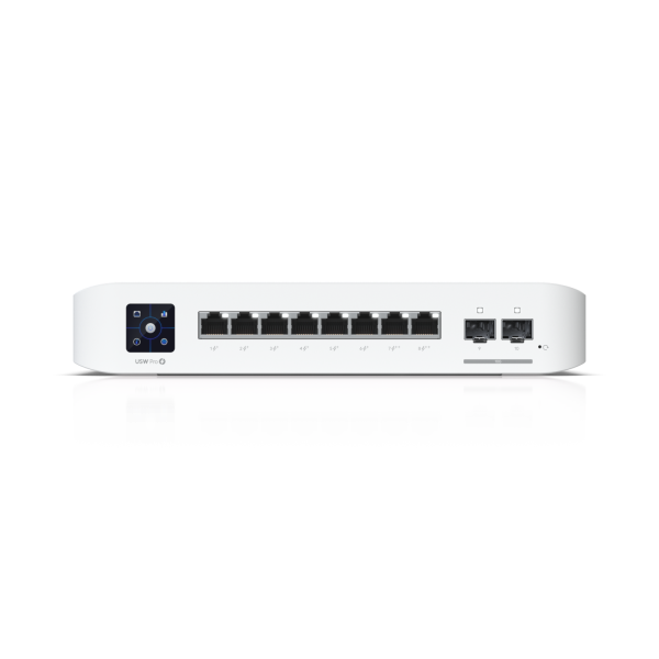 Ubiquiti - USW-Pro-8-POE-EU - UniFi 8 Port Layer 3 switch with 6x GbE PoE+ ports, x2 GbE PoE++ ports, 2x 10G SFP+ ports, 120W total PoE availability [USW-Pro-8-PoE-EU]