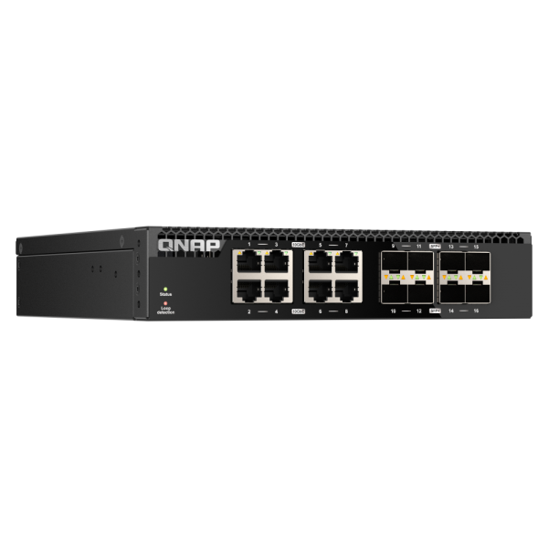 QNAP QSW-3216R-8S8T switch di rete Non gestito L2 10G Ethernet (100/1000/10000) Nero [QSW-3216R-8S8T]