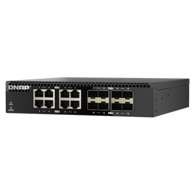 QNAP QSW-3216R-8S8T switch di rete Non gestito L2 10G Ethernet (100/1000/10000) Nero [QSW-3216R-8S8T]