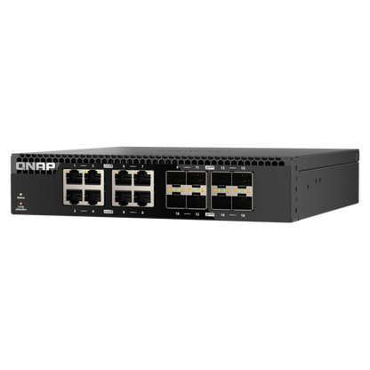 QNAP QSW-3216R-8S8T switch di rete Non gestito L2 10G Ethernet (100/1000/10000) Nero [QSW-3216R-8S8T]
