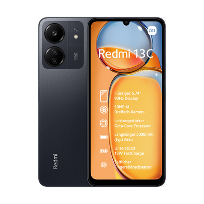 XIAOMI REDMI 13C 256GB 8GB BLACK [MZB0FTSEU]